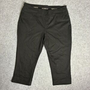 Soundstyle Alana Pull On Slim Stretch Black Pull On Capri Pants Womens Size XL